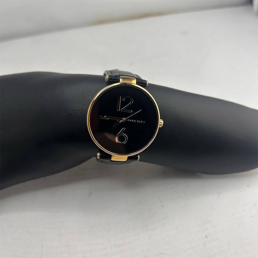 Anne Klein Women's Classic Black & Gold Analog Wristwatch